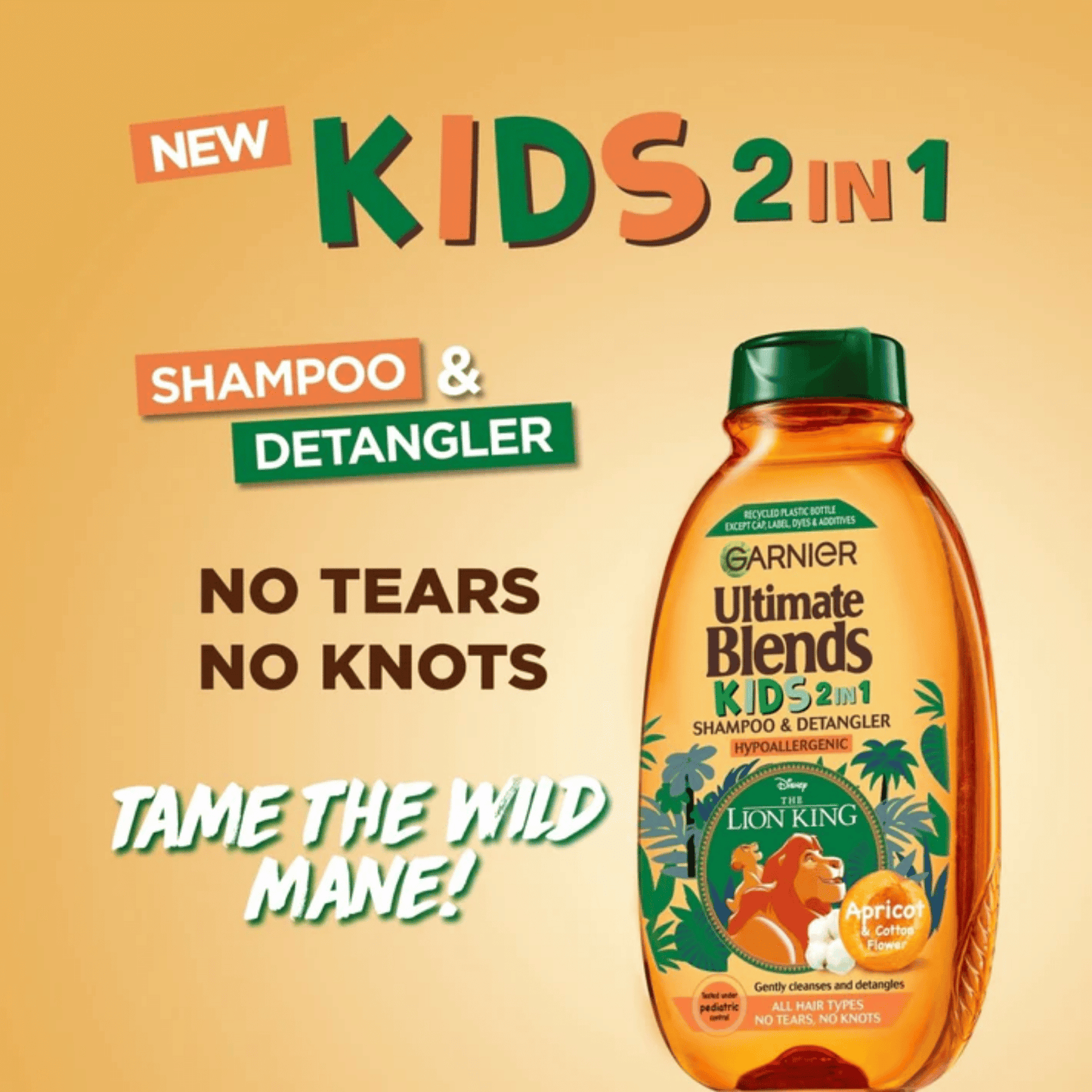 Garnier Ultimate Blends Kids 2 In 1 Shampoo & Detangler Apricot (250ml)