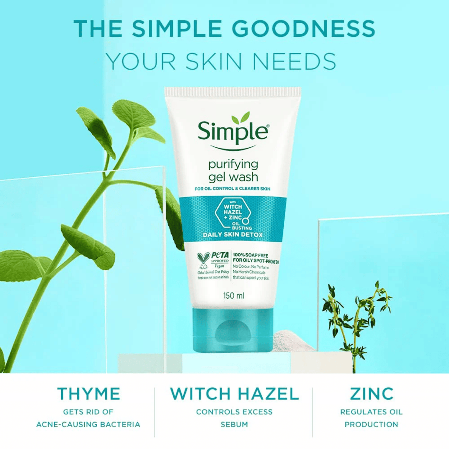 Simple Daily Skin Detox Purifying Gel Wash (150ml)