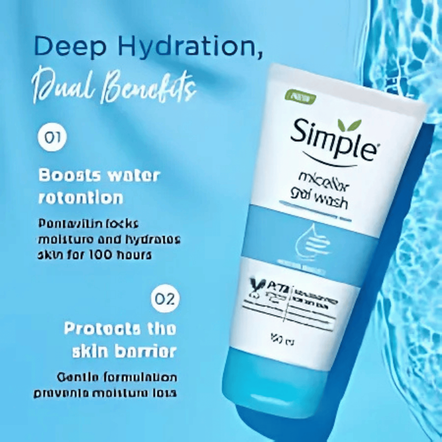 Simple Water Boost Micellar Facial Gel Wash (150ml)