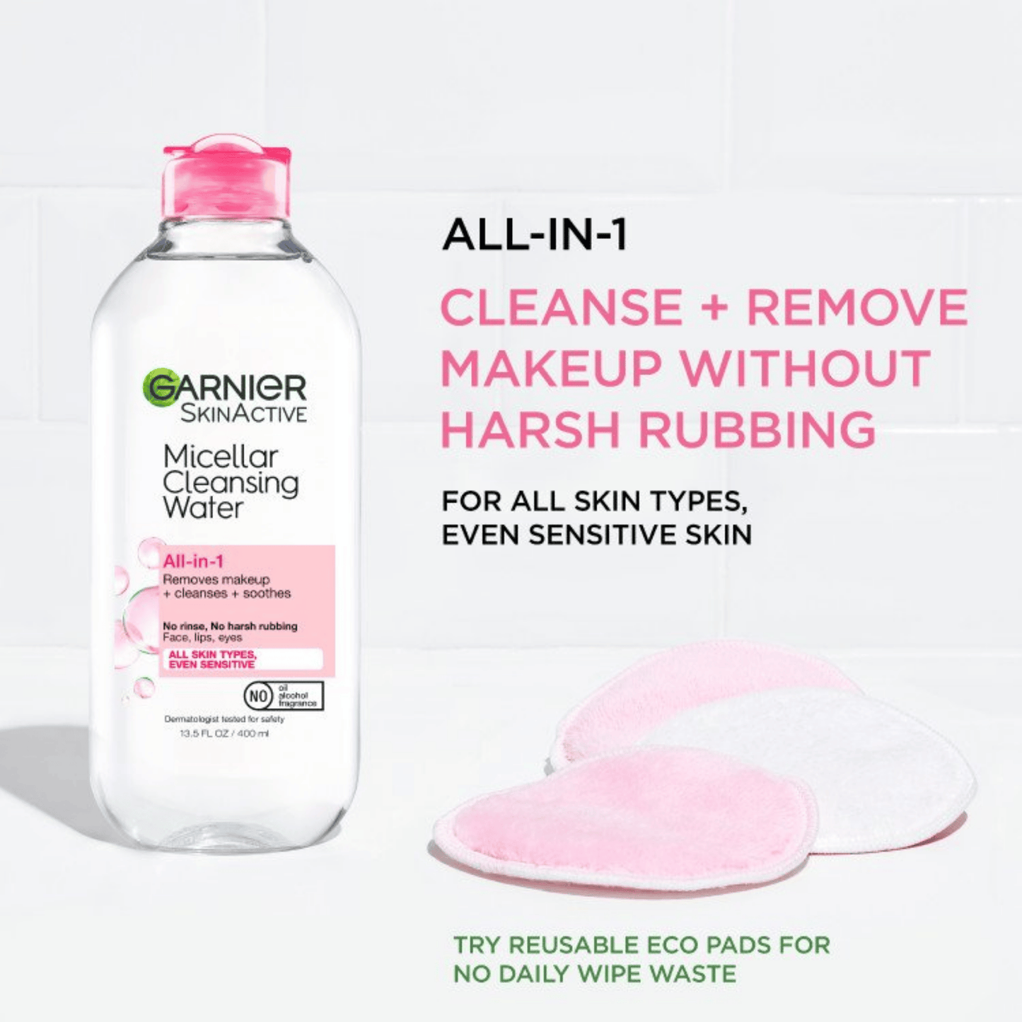 Garnier Skin Active Micellar Cleansing Water All-in-1 Makeup Remover & Cleanser (400ml)