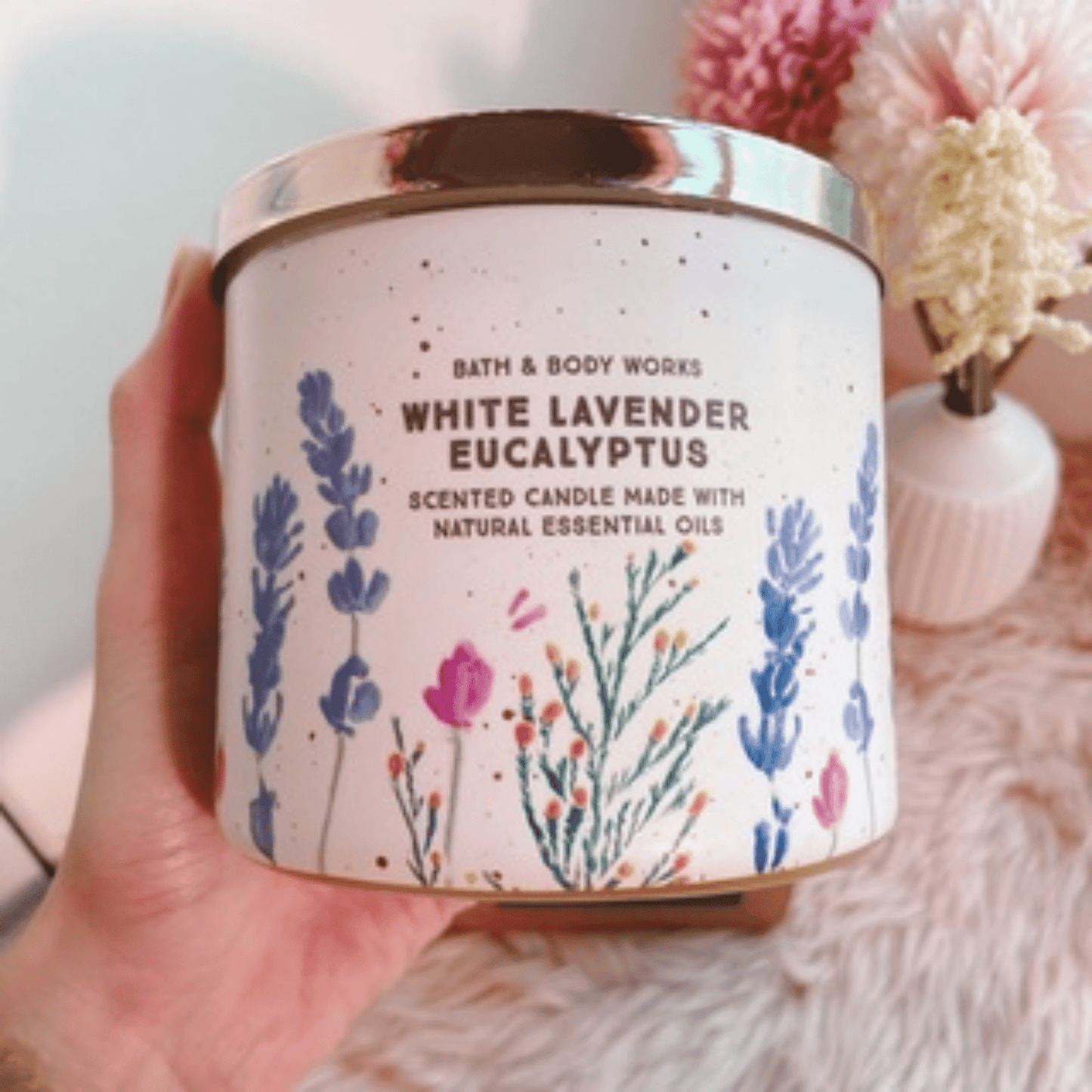 Bath & Body Works White Lavender Eucalyptus 3 wick candle (411g)