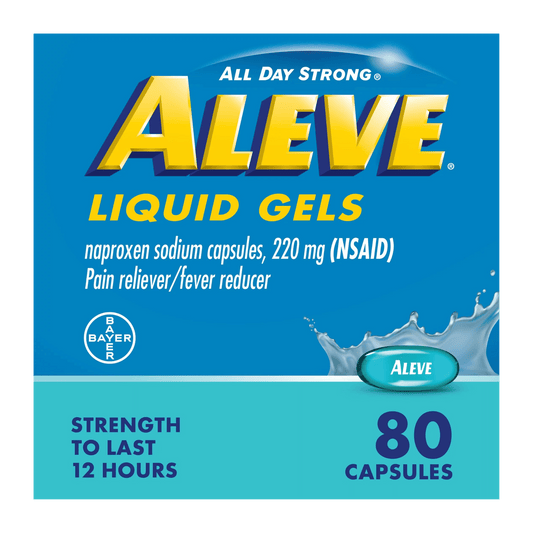 Aleve Liquid Gels Naproxen Sodium Pain Reliever 80 Capsules (220g) Online In Pakistan