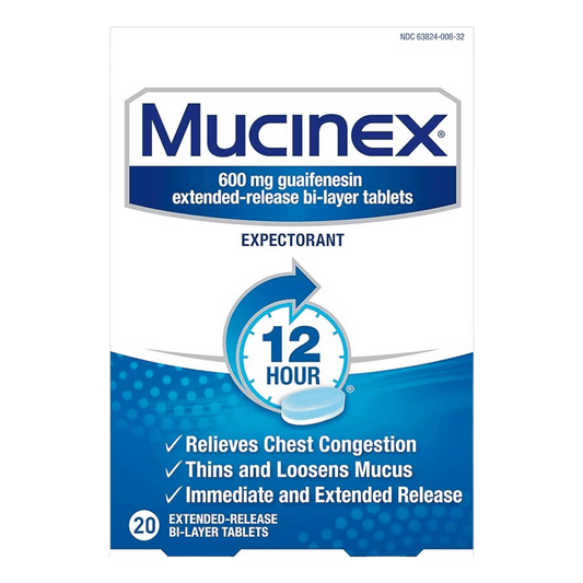 Mucinex 12 HOUR Cough & Chest Congestion Expectorant Relief 20CT