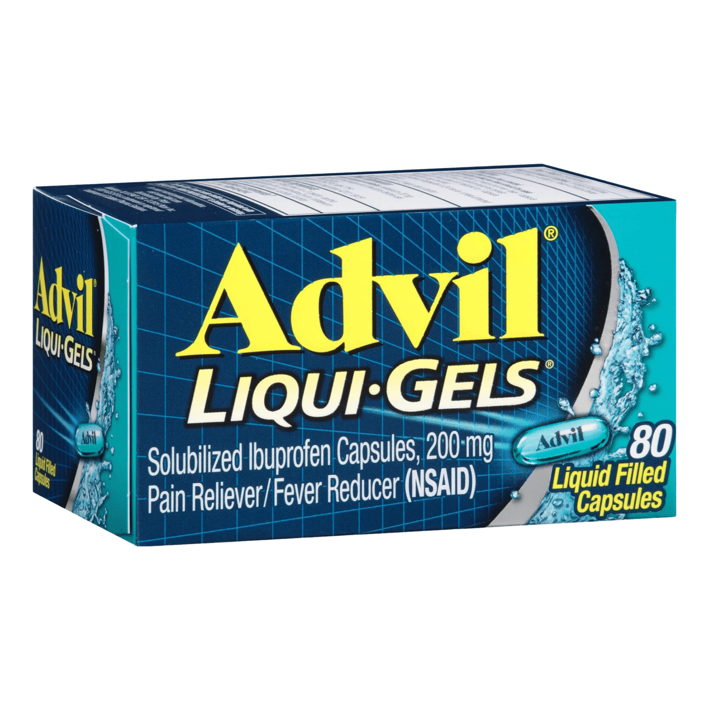 Advil Liqui-Gels Pain and Headache Reliever Ibuprofen Liquid Filled Capsules 80CT (200Mg)
