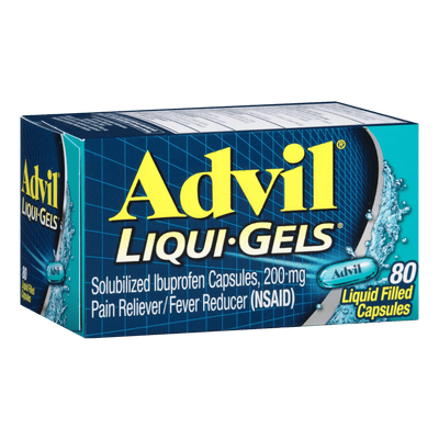 Advil Liqui-Gels Pain and Headache Reliever Ibuprofen Liquid Filled Capsules 80CT (200Mg)