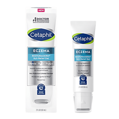 Cetaphil Eczema Restoraderm Itch Relief Gel 59ml for eczema-prone skin, soothing itch relief treatment