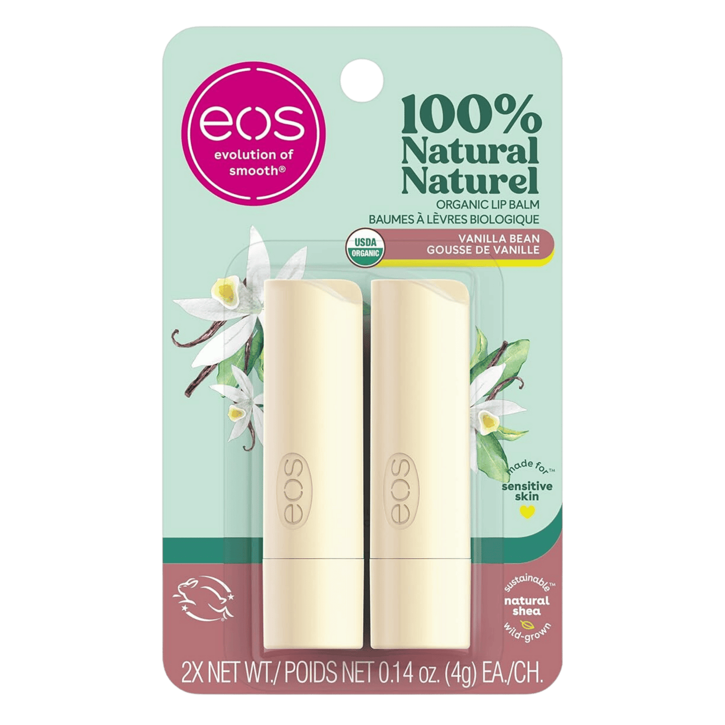 EOS Vanilla Bean Lip Balm
Natural Organic Lip Balm in Vanilla Bean 4g 
Vanilla Bean EOS Lip Balm