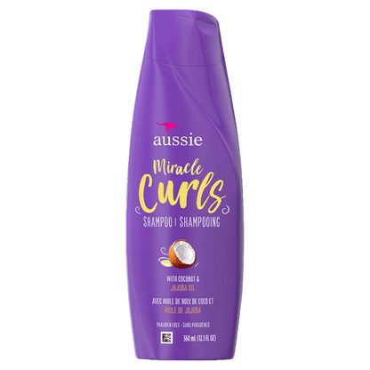 Aussie Miracle Curls Coconut & Jojoba Oil Shampoo 360ml for soft, hydrated curls in Pakistan