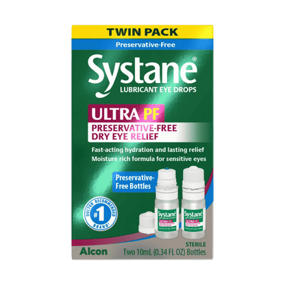 Systane Ultra Preservative Free Liquid Eye Drops Dry Eye Relief (10ml x 2)