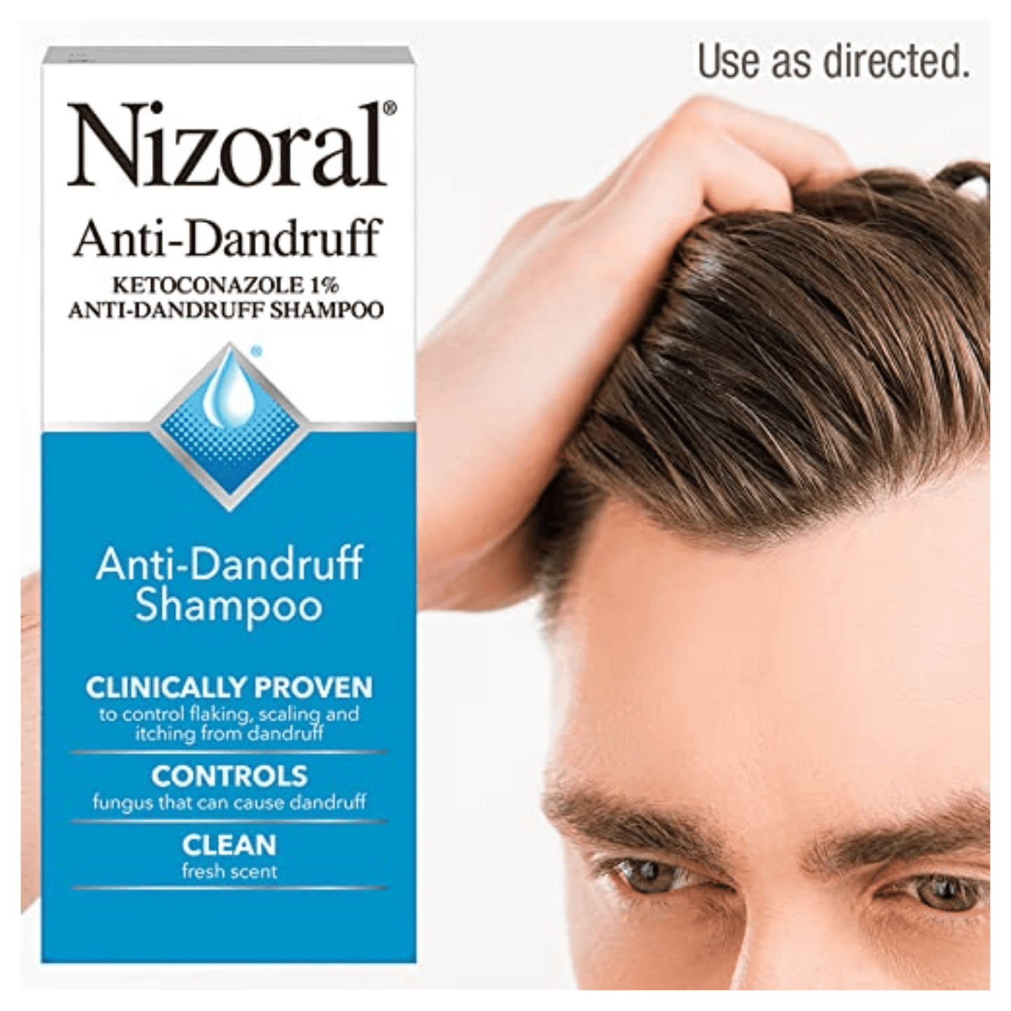 Nizoral Anti Dandruff Shampoo with 1% Ketoconazole, Clean Fresh Scent (200ml)