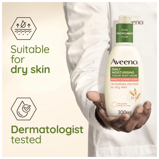 Aveeno Daily Moisturising Yogurt Body Cream, Apricot & Honey Scent (300ml)