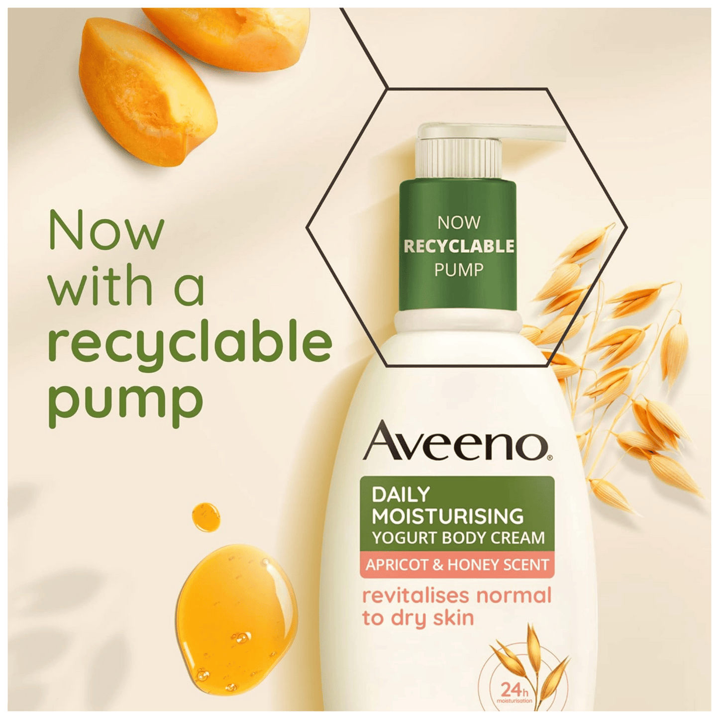 Aveeno Daily Moisturising Yogurt Body Cream, Apricot & Honey Scent (300ml)