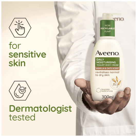 Aveeno Daily Moisturising Yoghurt Body Cream Vanilla & Oat Scent (300ml)