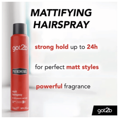Schwarzkopf Got2b Phenomenal Matt Hairspray Natural Matte Look Available in Pakistan