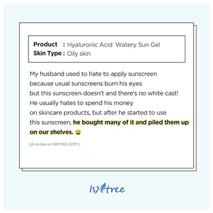 Isntree Hyaluronic Acid Watery Sun Gel SPF50 Hydrating Sun Gel Available in Pakistan