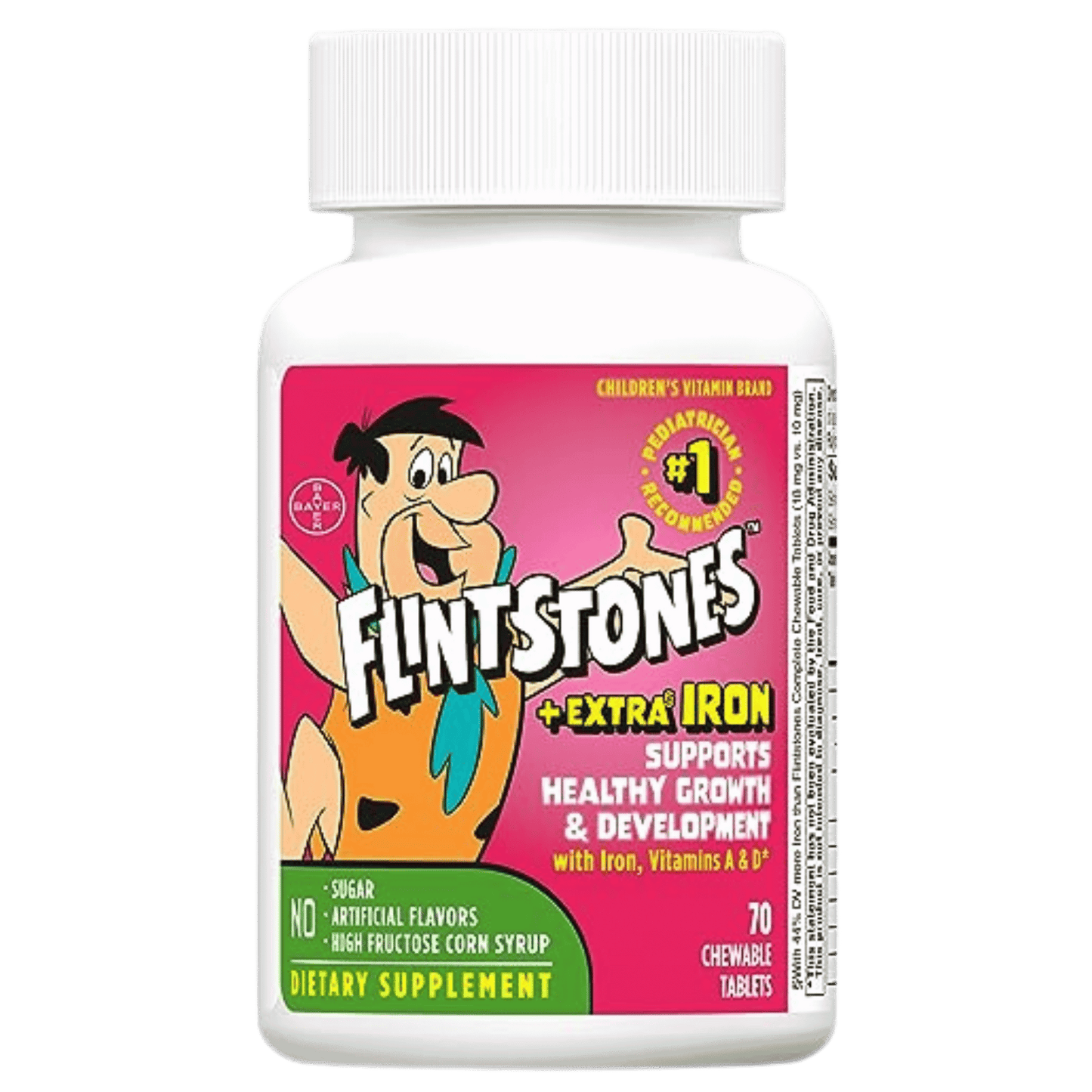 Flintstones multivitamin with extra iron 90ct bottle