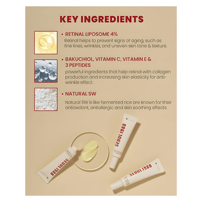 K-Secret Seoul 1988 Eye Cream Retinal Liposome 4% + Fermented Bean (30ml)