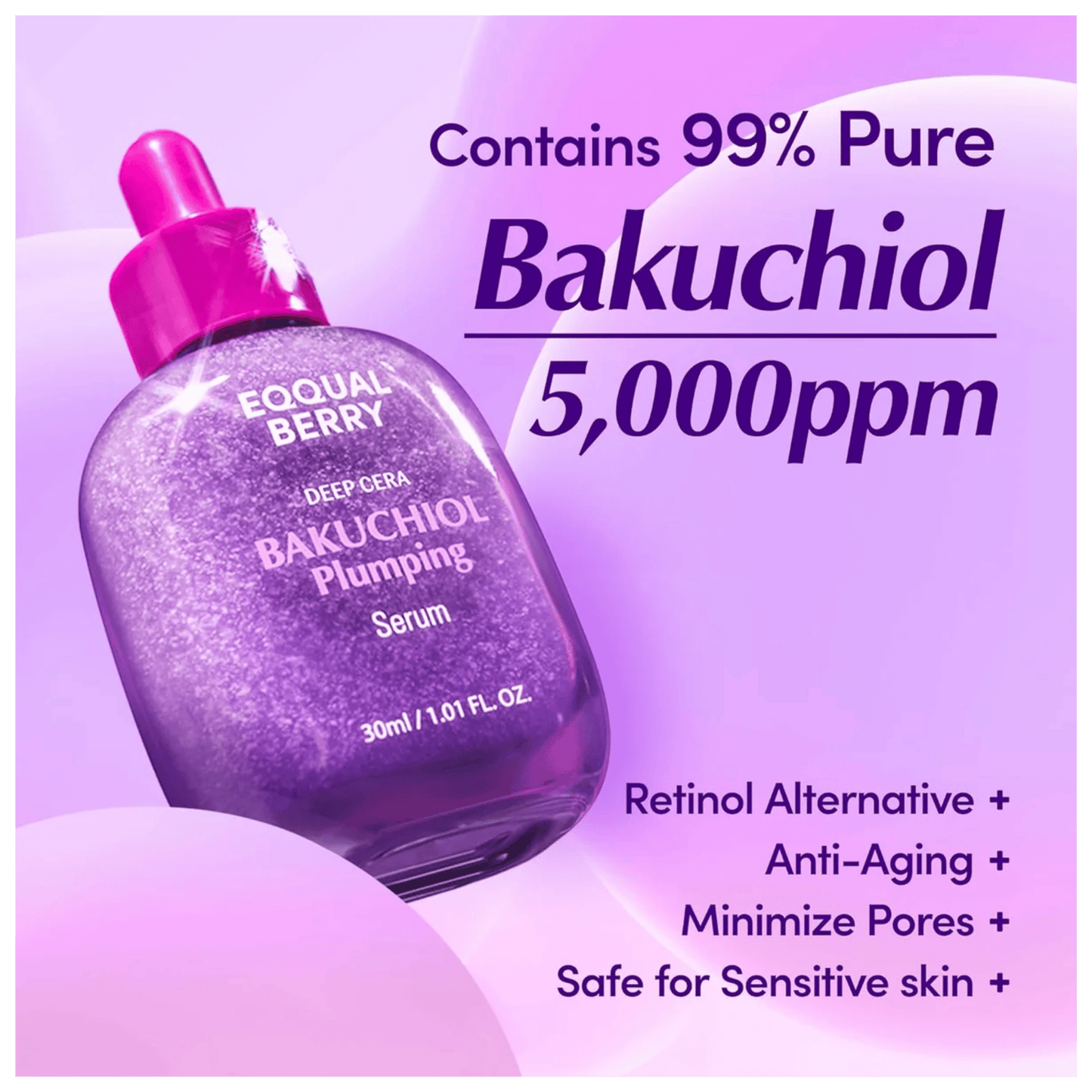 Eqqualberry Bakuchiol Plumping Serum Nourishing Skincare Serum Available in Pakistan