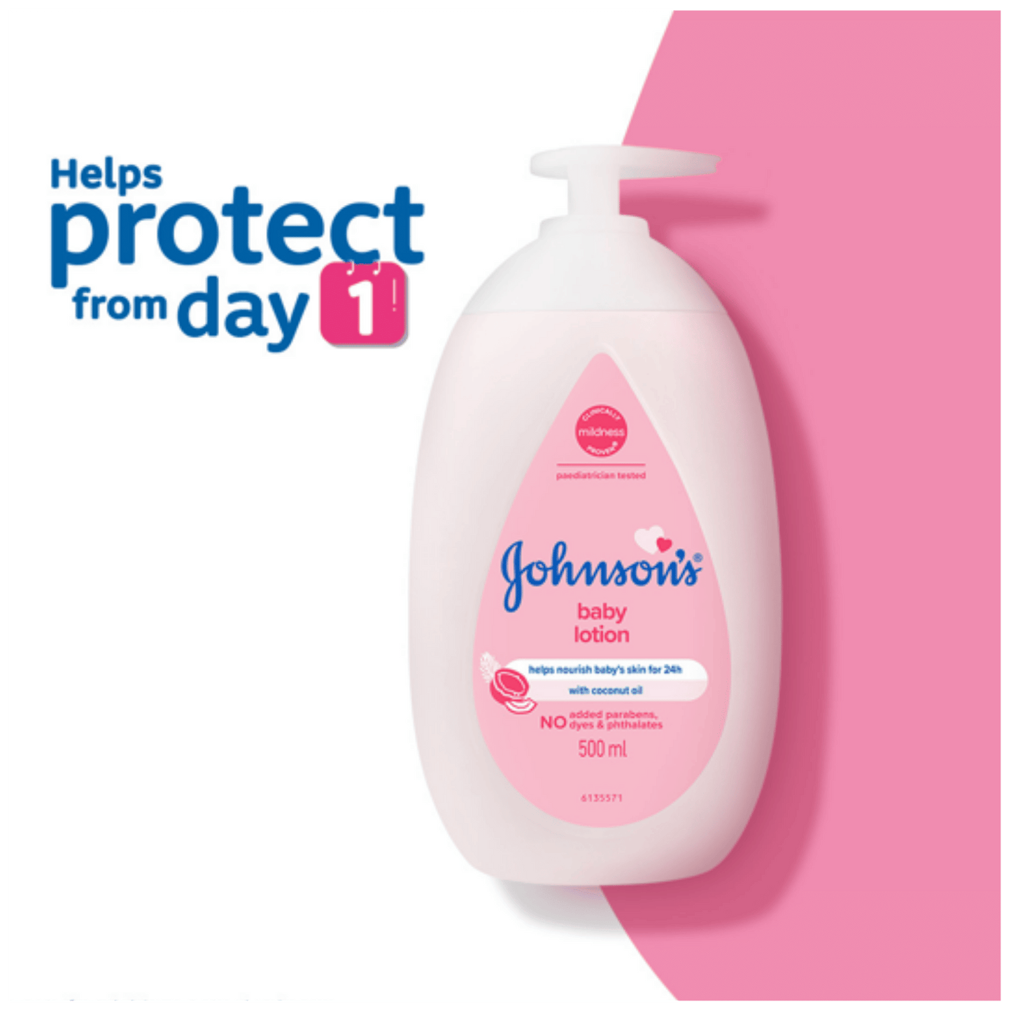 Baby lotion with quick absorption and mild scent