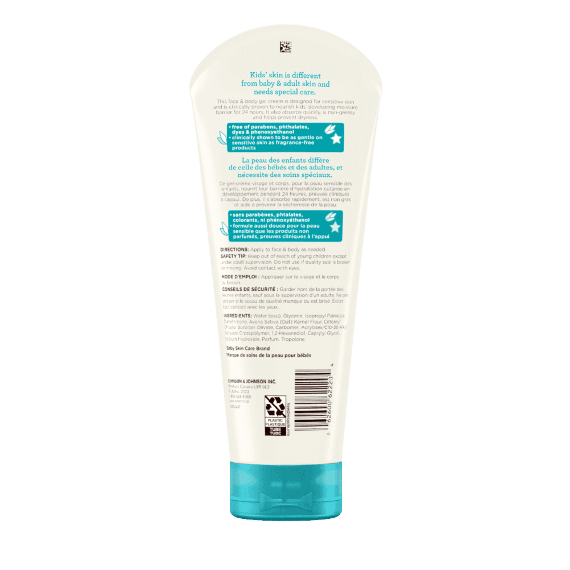 Oat-infused kids gel cream for sensitive skin