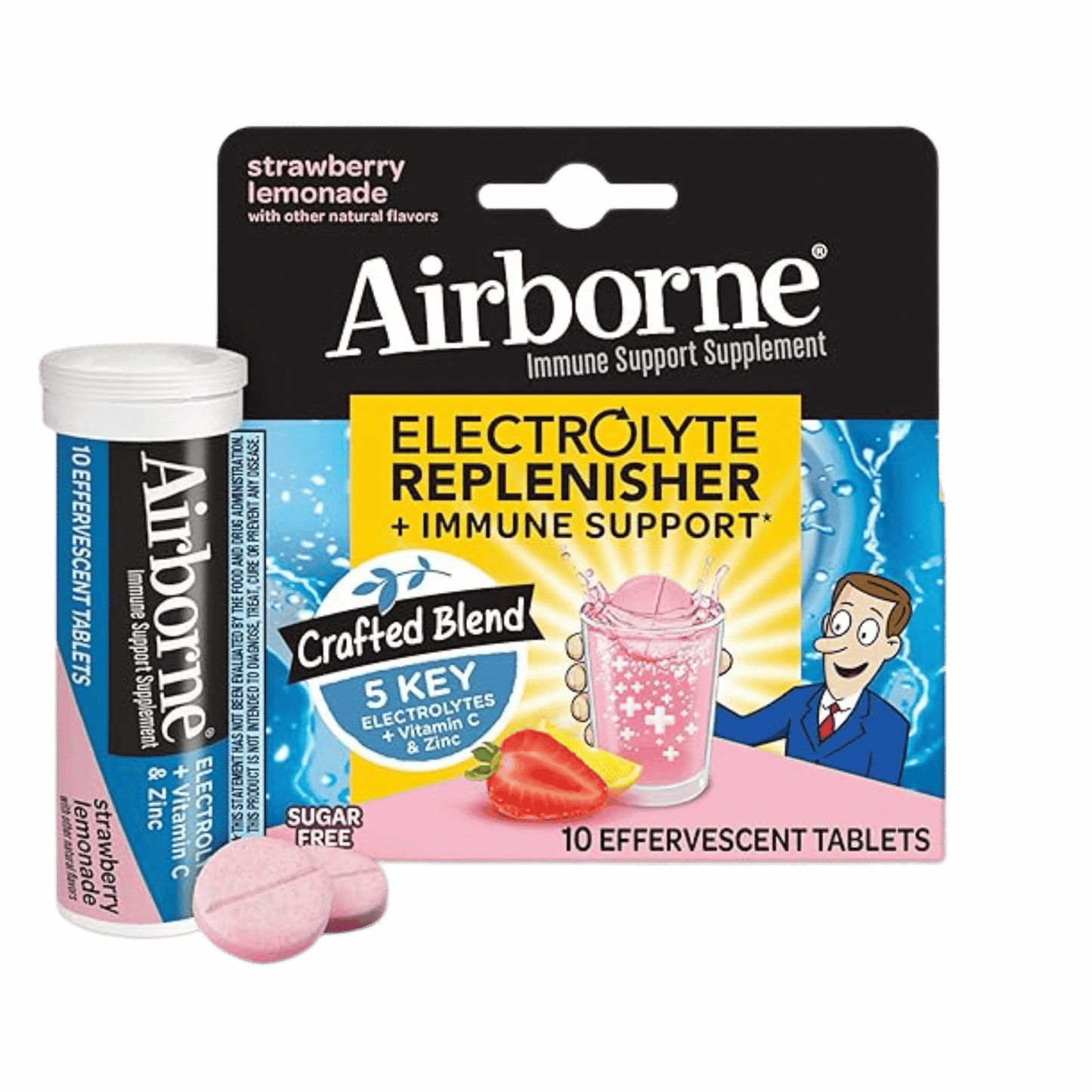 Buy Airborne Electrolyte Replenisher Effervescent Tablets, 10 CT Avialable In SkinStash!