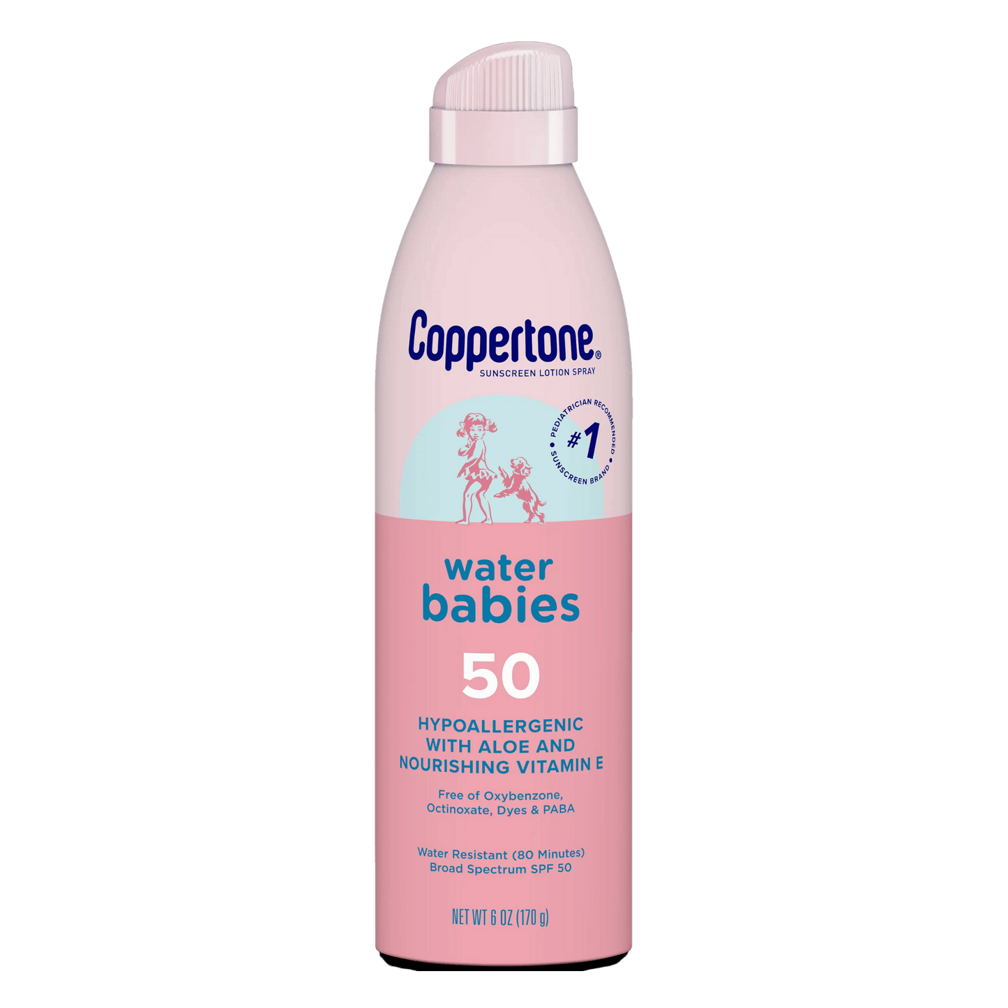 Get your babies Coppertone Water Babies 50 SPF Sunscreen Lotion Spray at your doorstep