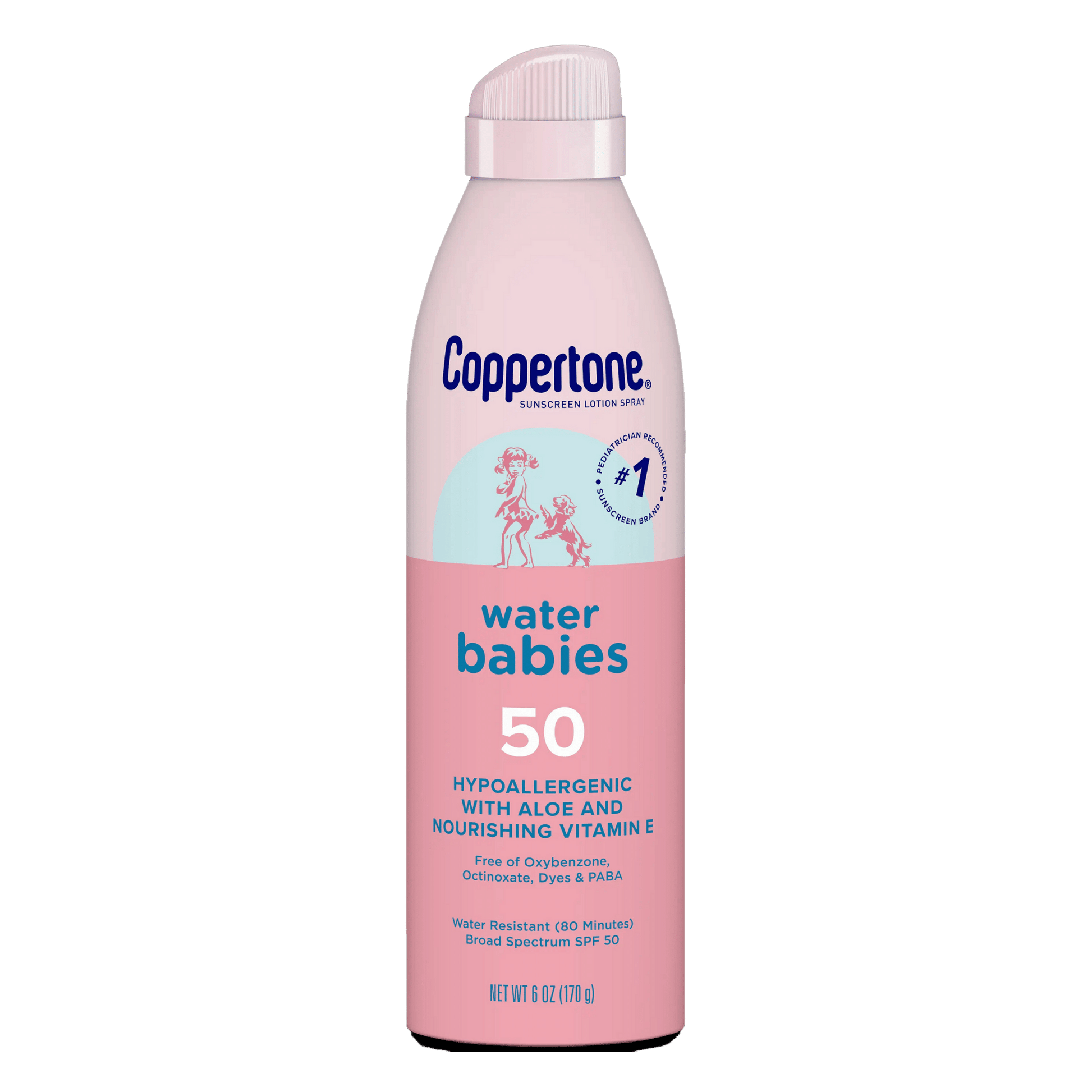 Get your babies Coppertone Water Babies 50 SPF Sunscreen Lotion Spray at your doorstep