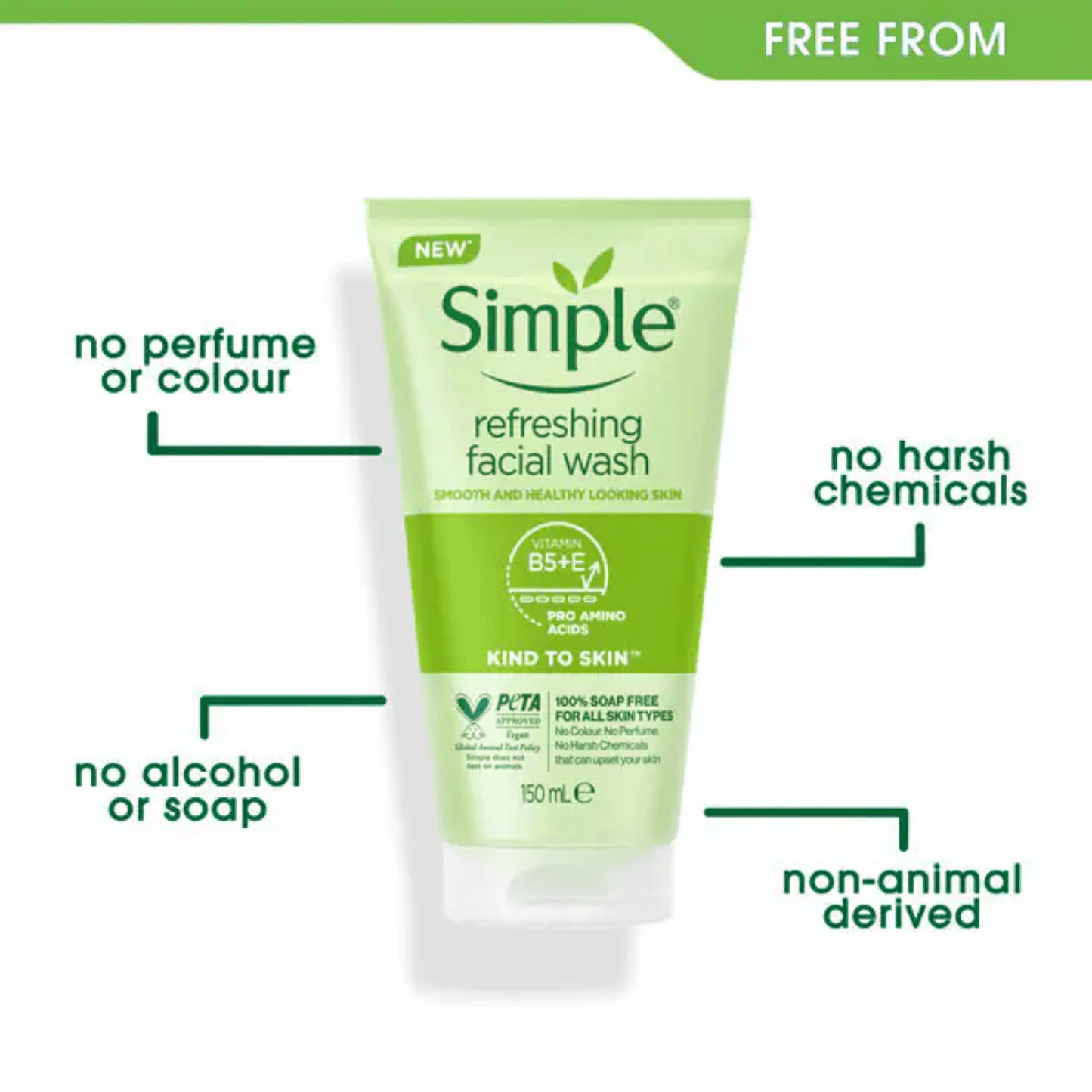 Simple Kind to Skin Refreshing Facial Wash (150ml)