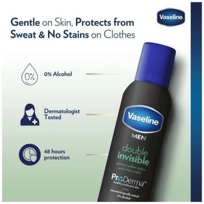 Vaseline Men Double Invisible Deodorant Spray Available in Pakistan