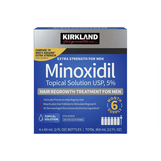 Kirkland Signature Minoxidil 5% Extra Strength Men Hair Regrowth Solution (6 month supply)