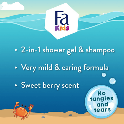 Fa Kids Shower Gel And Shampoo Wild Ocean Scent (250ml)