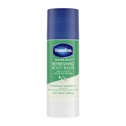 Vaseline® Refreshing Body Balm Jelly Stick (40g) – Convenient stick for deep hydration and soothing dry skin, keeping it soft and refreshed – Available at Skinstash.pk
