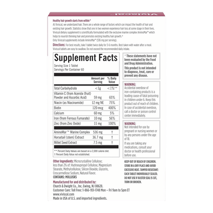Viviscal Hair Growth Supplements For Women (60 Tablets)