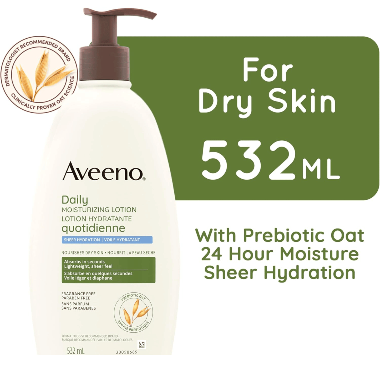  Imported Aveeno Daily Moisturizing Lotion Sheer Hydration