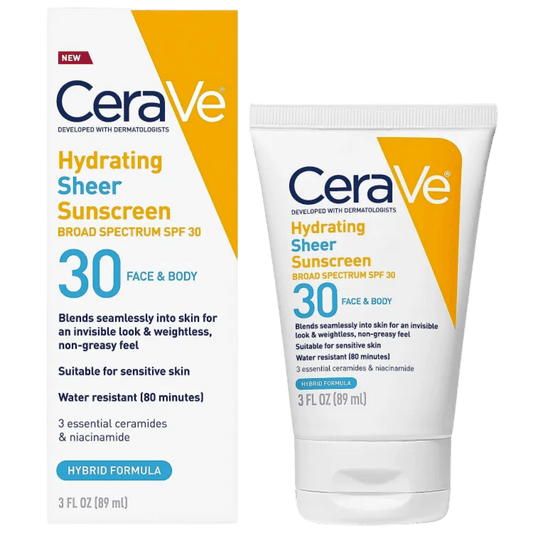 CeraVe Hydrating Sheer Sunscreen SPF 30 Face & Body (89 ml)