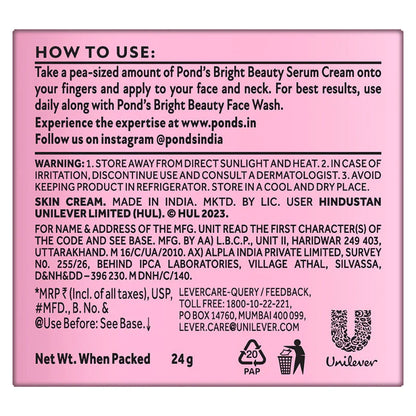Ponds Bright Beauty Anti-Spot Niacinamide Serum Cream (24g)