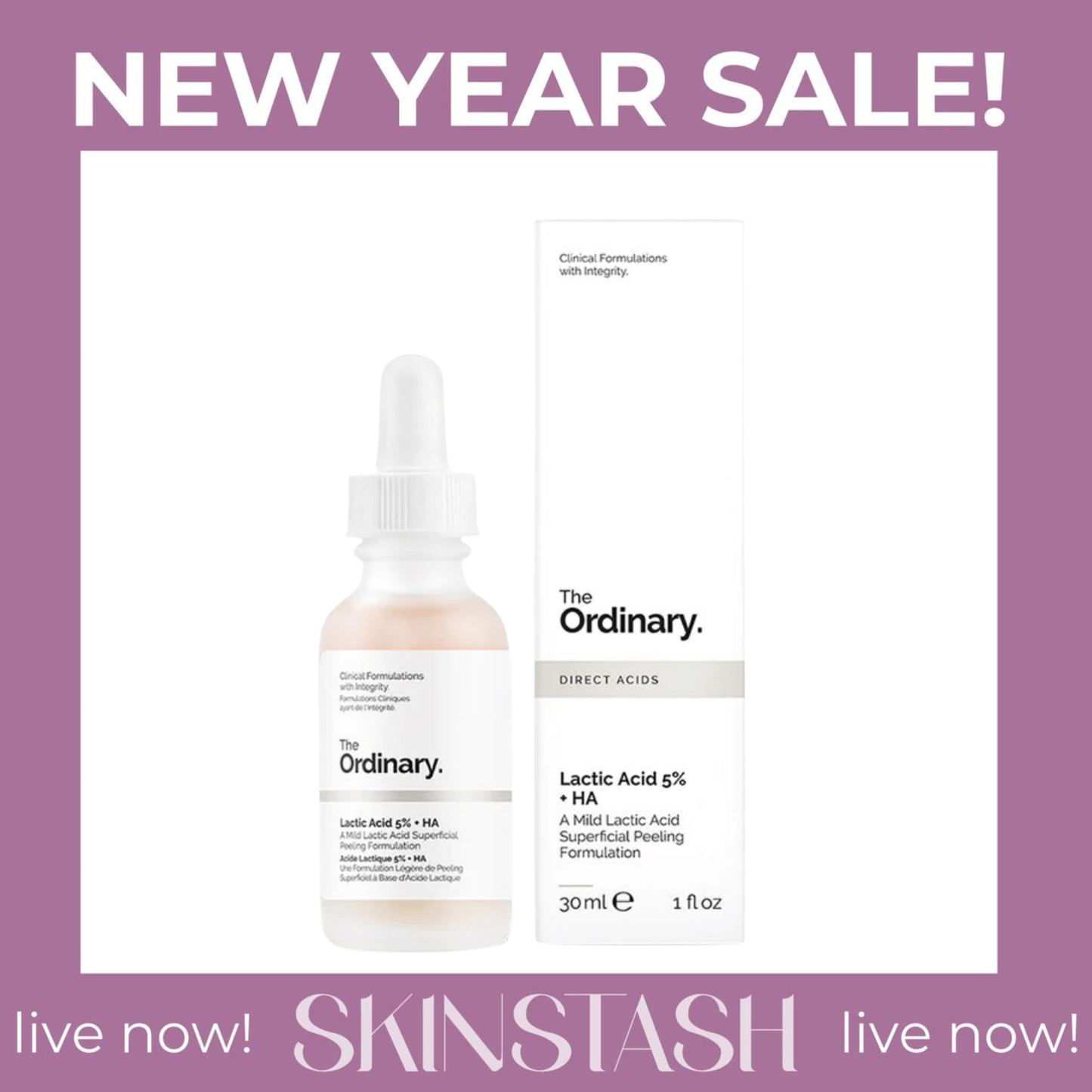 T Ordinary Lactic Acid 5% + HA 2% (30ml)