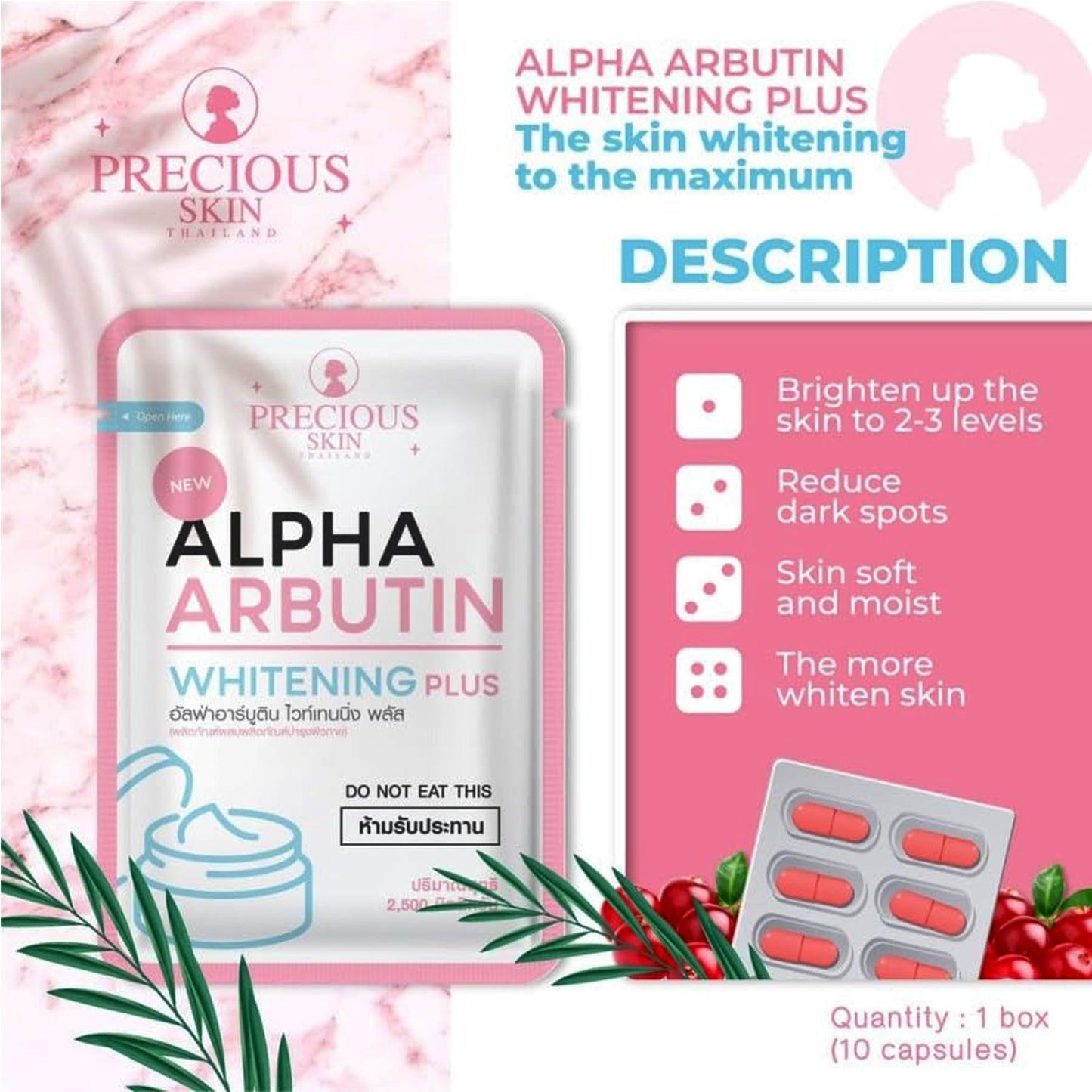 Alpha Arbutin 3 Plus Collagen Whitening Capsule (10 Tablets)