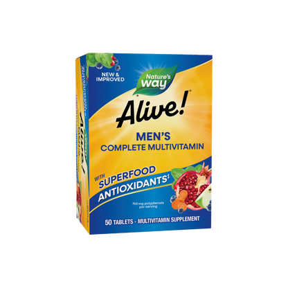 Alive! Men's Multivitamin by Nature's Way – 50 Tablets available at skintash.pk