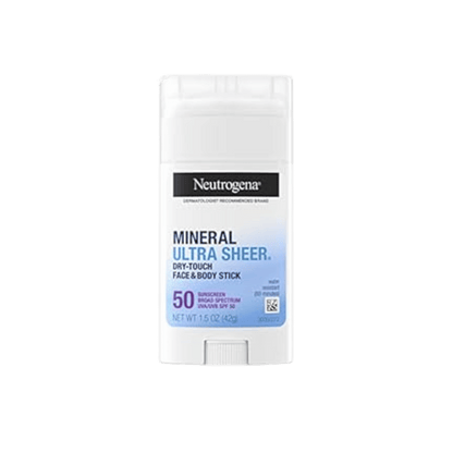 Neutrogena Ultra Sheer Dry-Touch SPF 50 Mineral Sunscreen Stick – lightweight, non-greasy sun protection for face & body at Skinstash.pk
