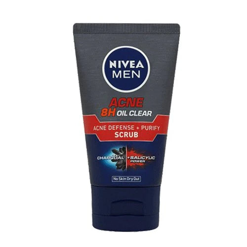 Nivea Men Acne 8H Oil Clear Acne Defense + Purify Scrub (100ml)