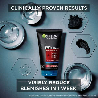 Garnier Pure Active 3in1 Charcoal Wash (150ml)