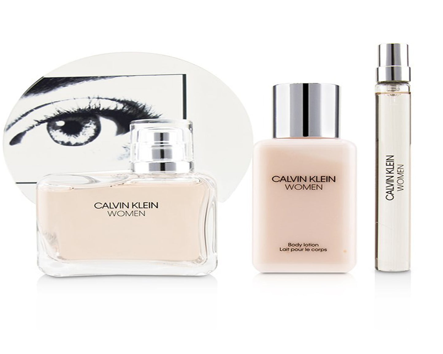 Calvin Klein Women Perfume 3 Piece Gift Set Edp Spray 3.4 OZ + Lotion + Mini Nib-Gift Set